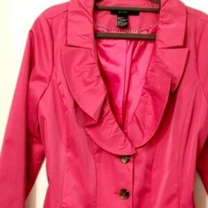 XL Pink Ruffle Trench Coat Sandros